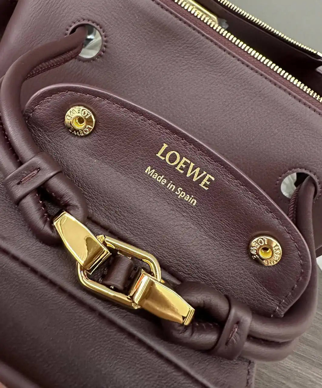 Loewe Small Madrid bag in supple calfskin AANBAB2X01 Dark Brown