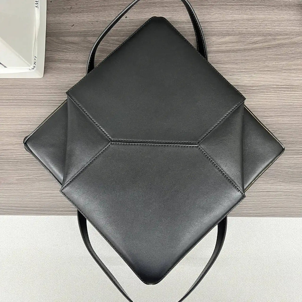 Loewe XL Puzzle Fold tote in shiny calfskin B933Q18X01 Black