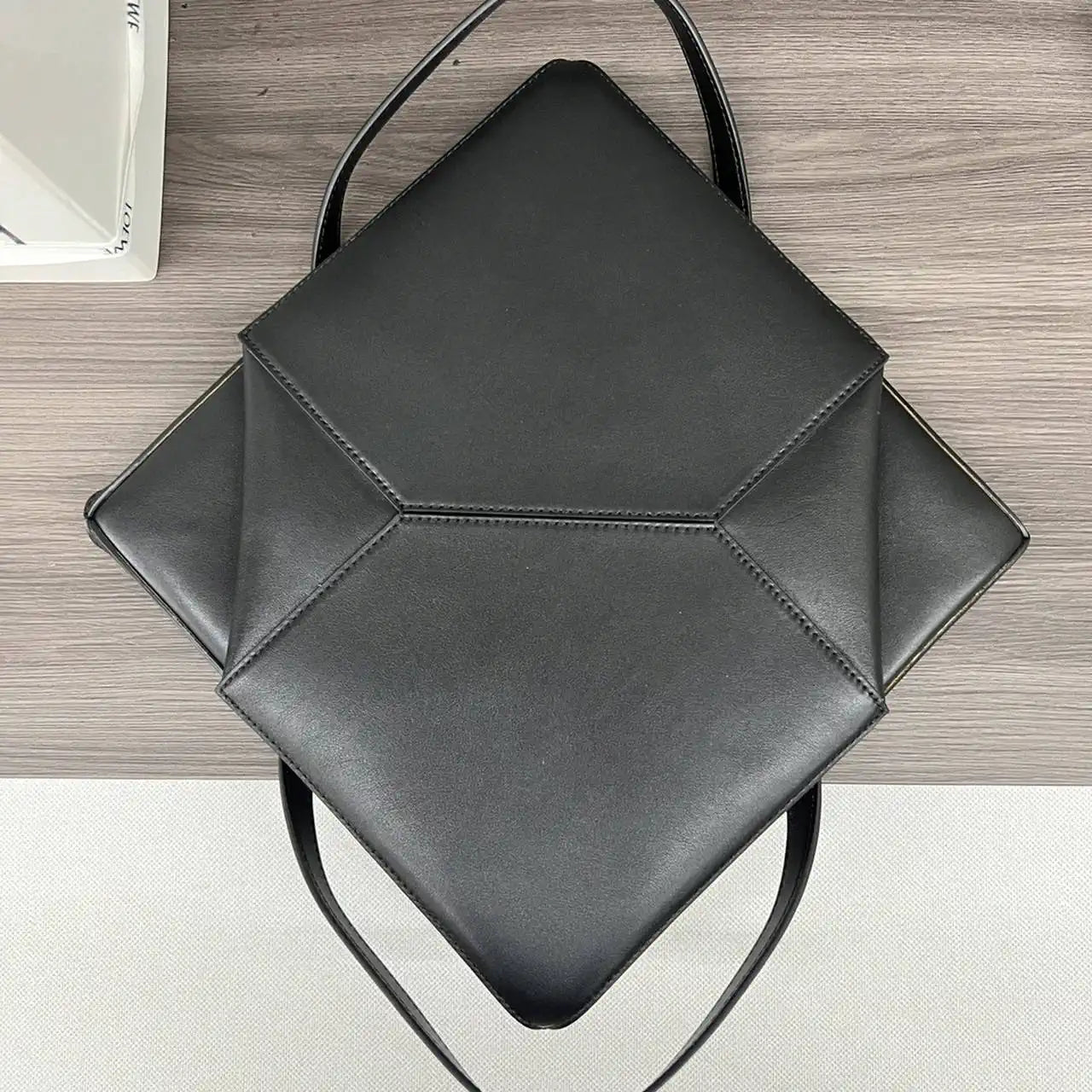 Loewe XL Puzzle Fold tote in shiny calfskin B933Q18X01 Black