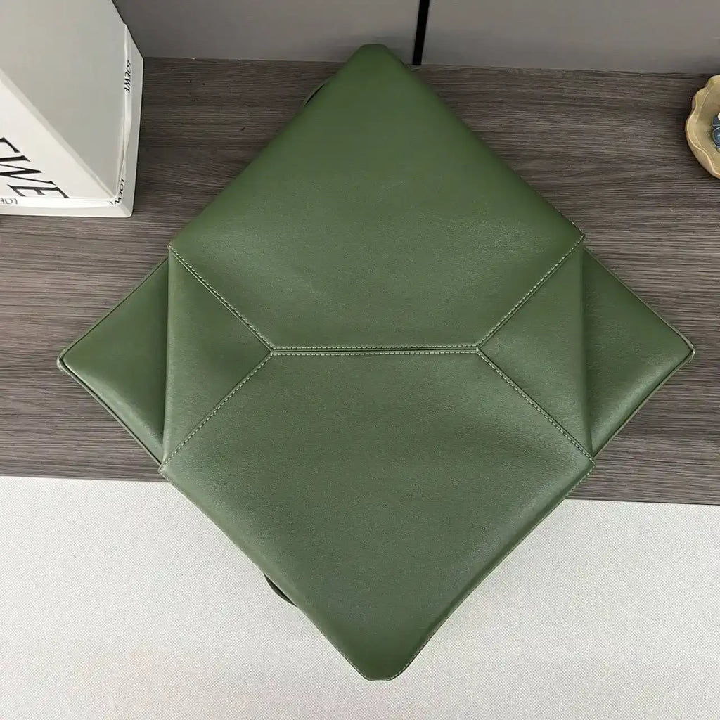 Loewe XL Puzzle Fold tote in shiny calfskin B933Q18X01 Green