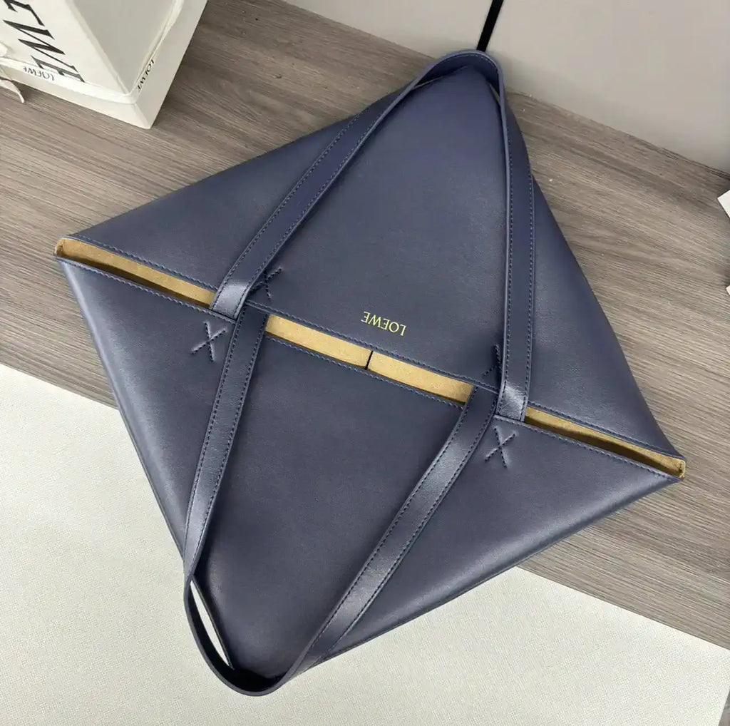 Loewe XL Puzzle Fold tote in shiny calfskin B933Q18X01 Navy