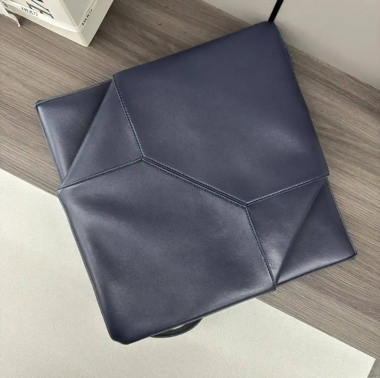 Loewe XL Puzzle Fold tote in shiny calfskin B933Q18X01 Navy