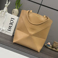 Loewe XL Puzzle Fold tote in shiny calfskin B933Q18X01 Apricot