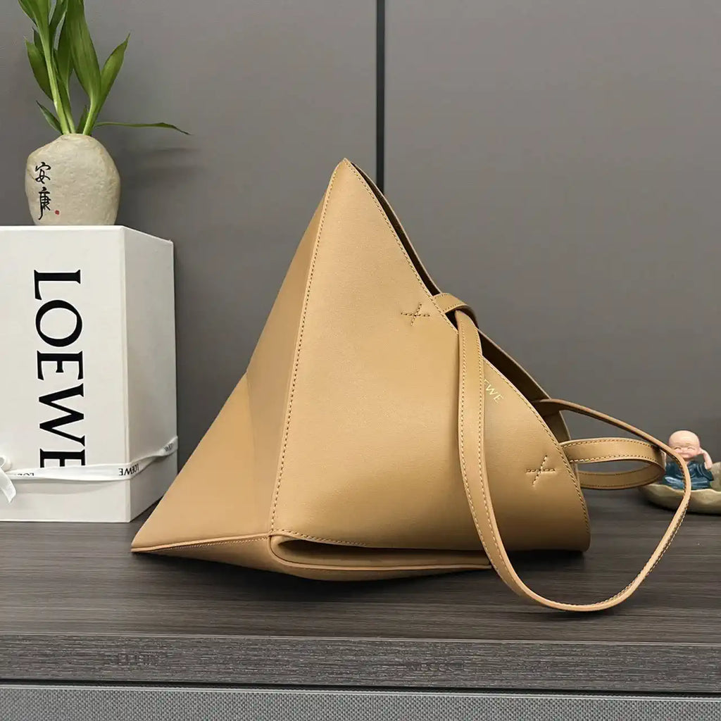 Loewe XL Puzzle Fold tote in shiny calfskin B933Q18X01 Apricot