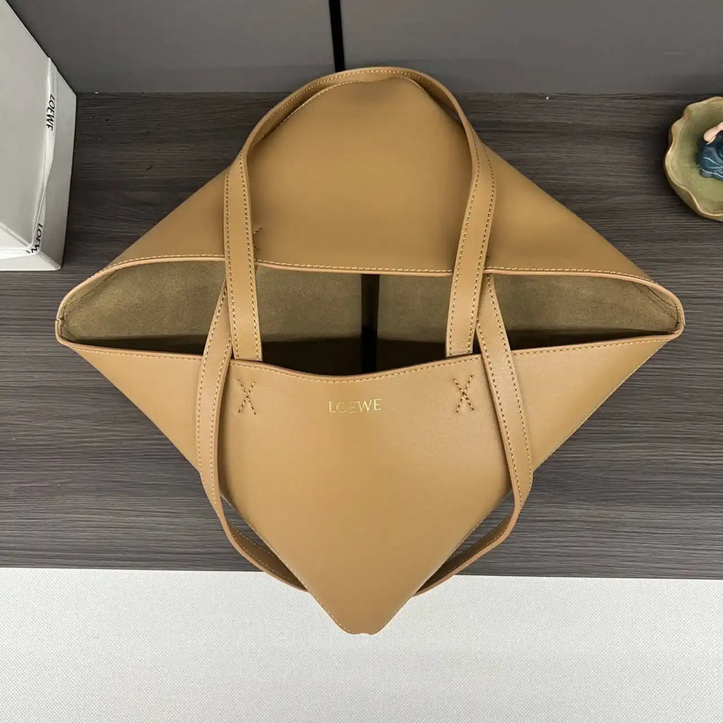 Loewe XL Puzzle Fold tote in shiny calfskin B933Q18X01 Apricot