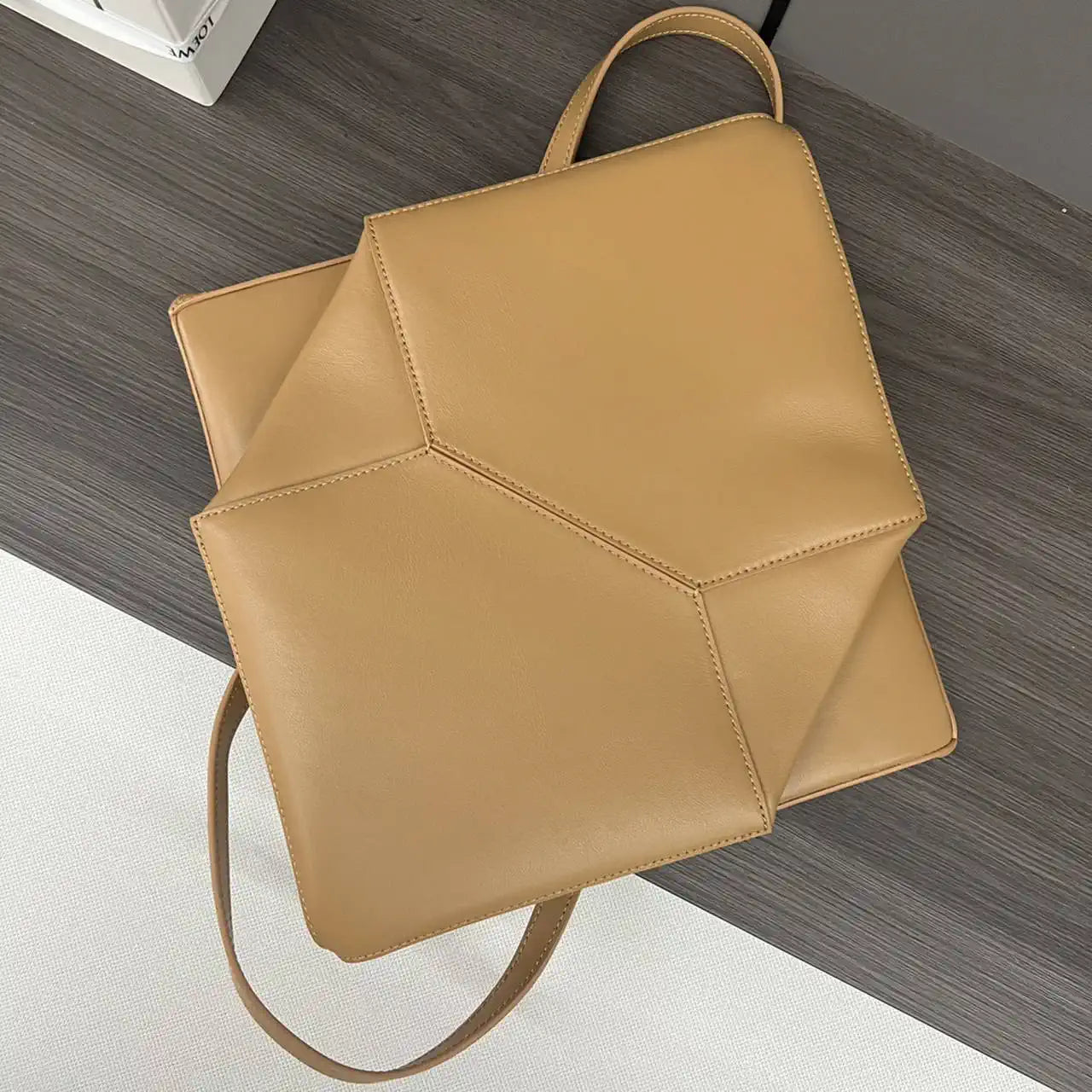 Loewe XL Puzzle Fold tote in shiny calfskin B933Q18X01 Apricot