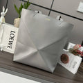 Loewe XL Puzzle Fold tote in shiny calfskin B933Q18X01 Gray