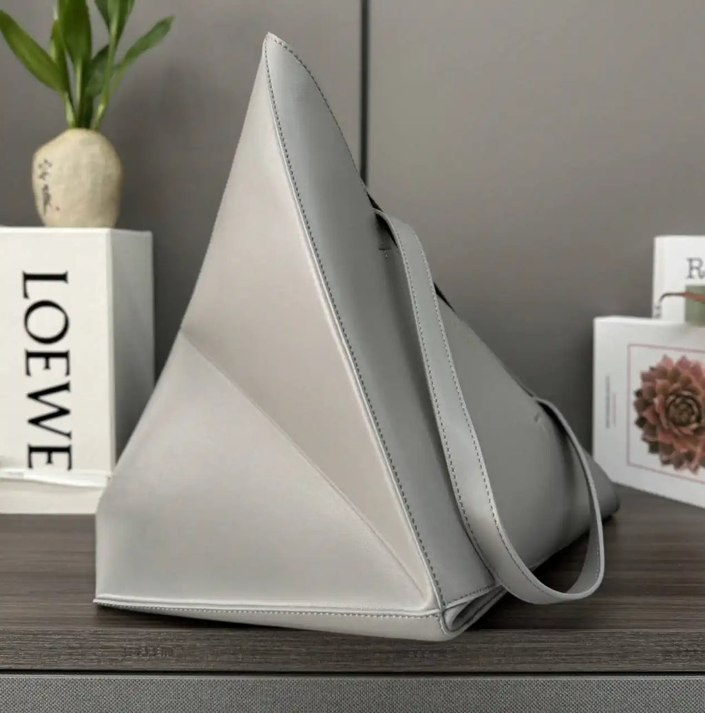 Loewe XL Puzzle Fold tote in shiny calfskin B933Q18X01 Gray
