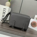 Loewe XS Military messenger bag in supple smooth calfskin and jacquard B553A72X27 Dark Gray