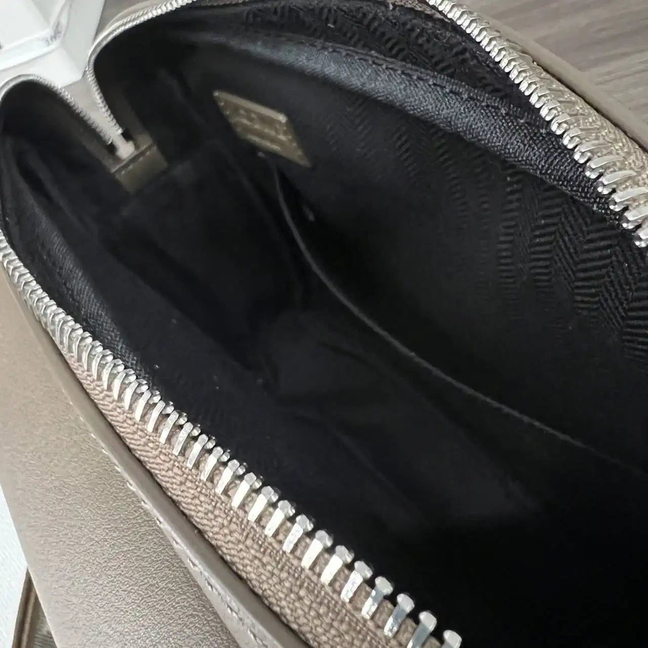 Loewe XS Military messenger bag in supple smooth calfskin and jacquard B553A72X27 Coffe