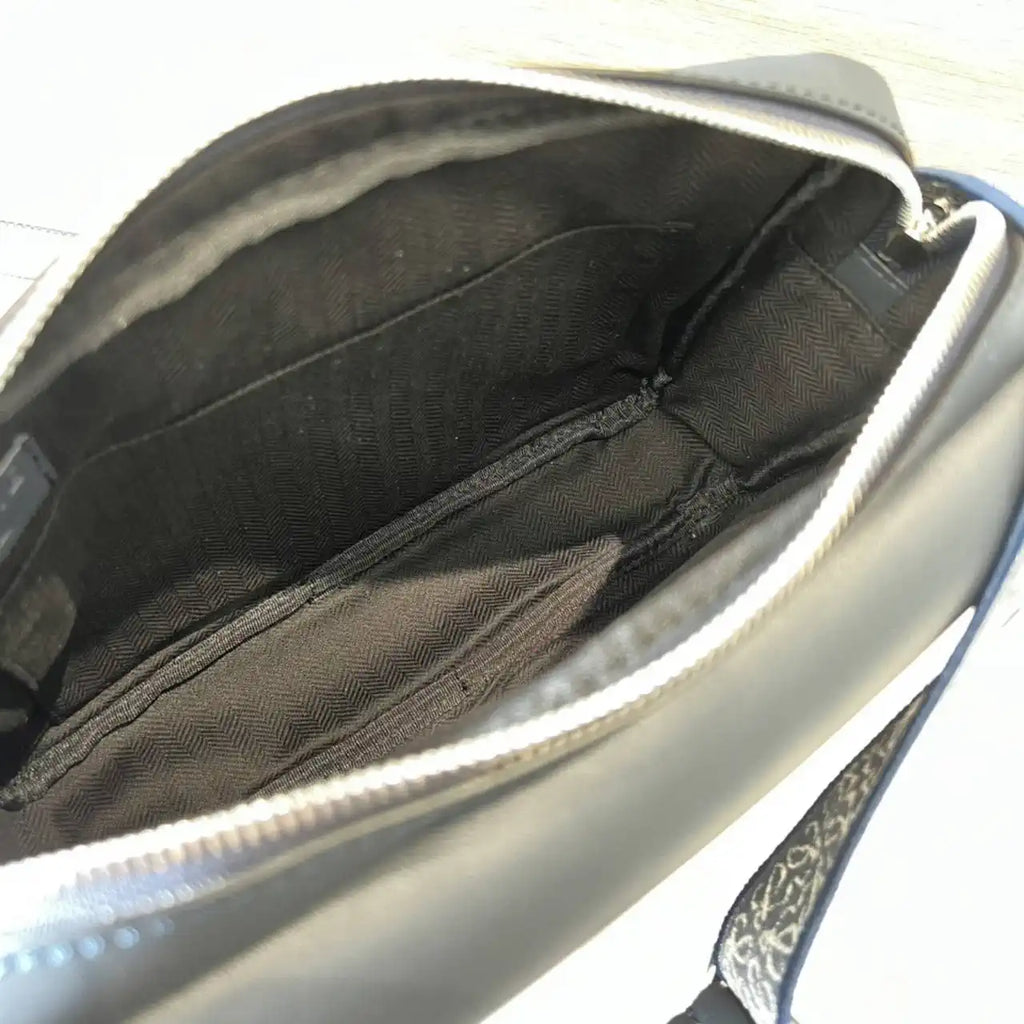 Loewe XS Military messenger bag in supple smooth calfskin and jacquard B553A72X27 Navy Blue