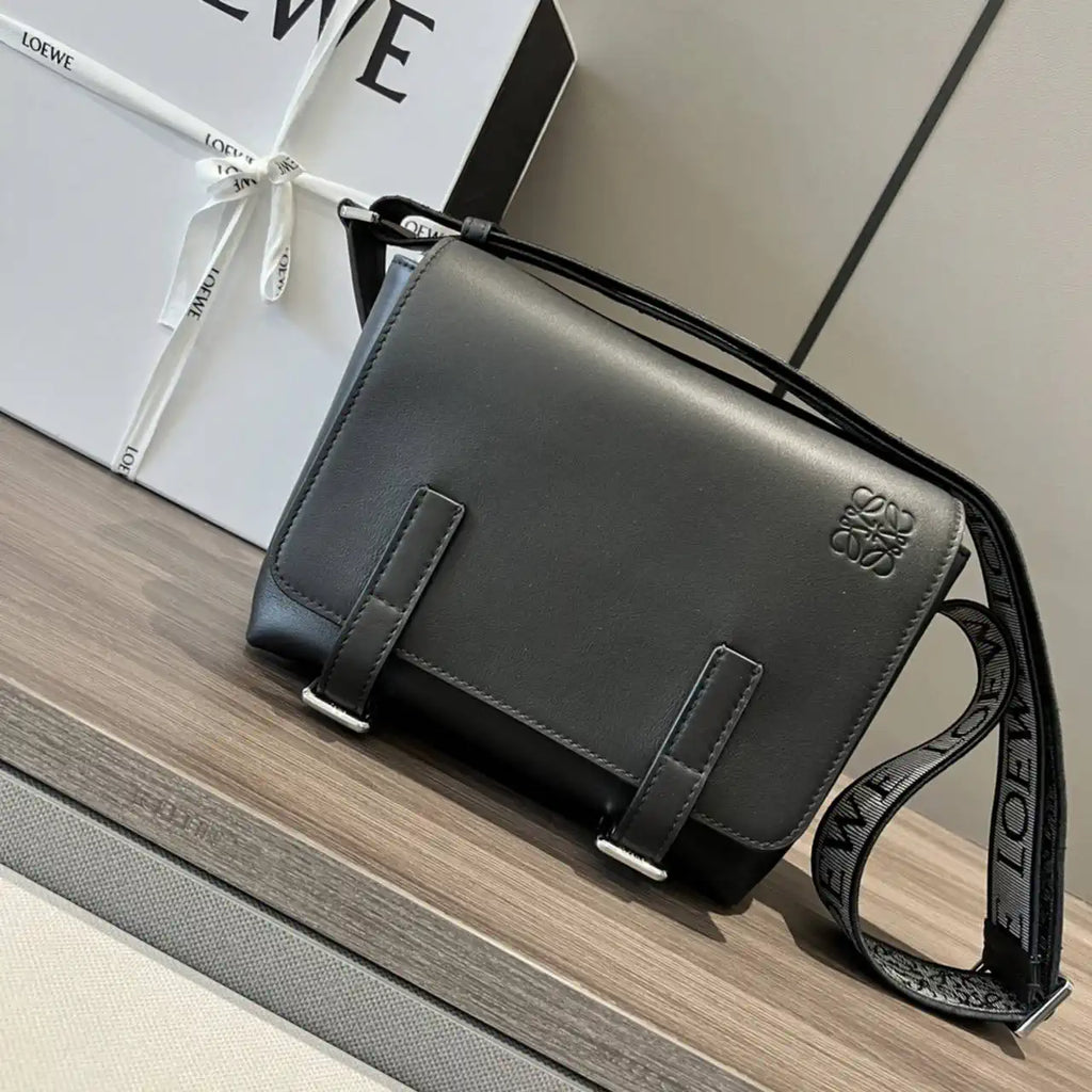 Loewe XS Military messenger bag in supple smooth calfskin and jacquard B553A72X27