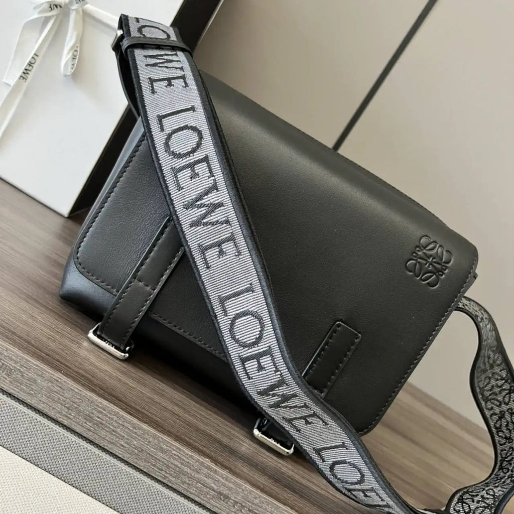 Loewe XS Military messenger bag in supple smooth calfskin and jacquard B553A72X27