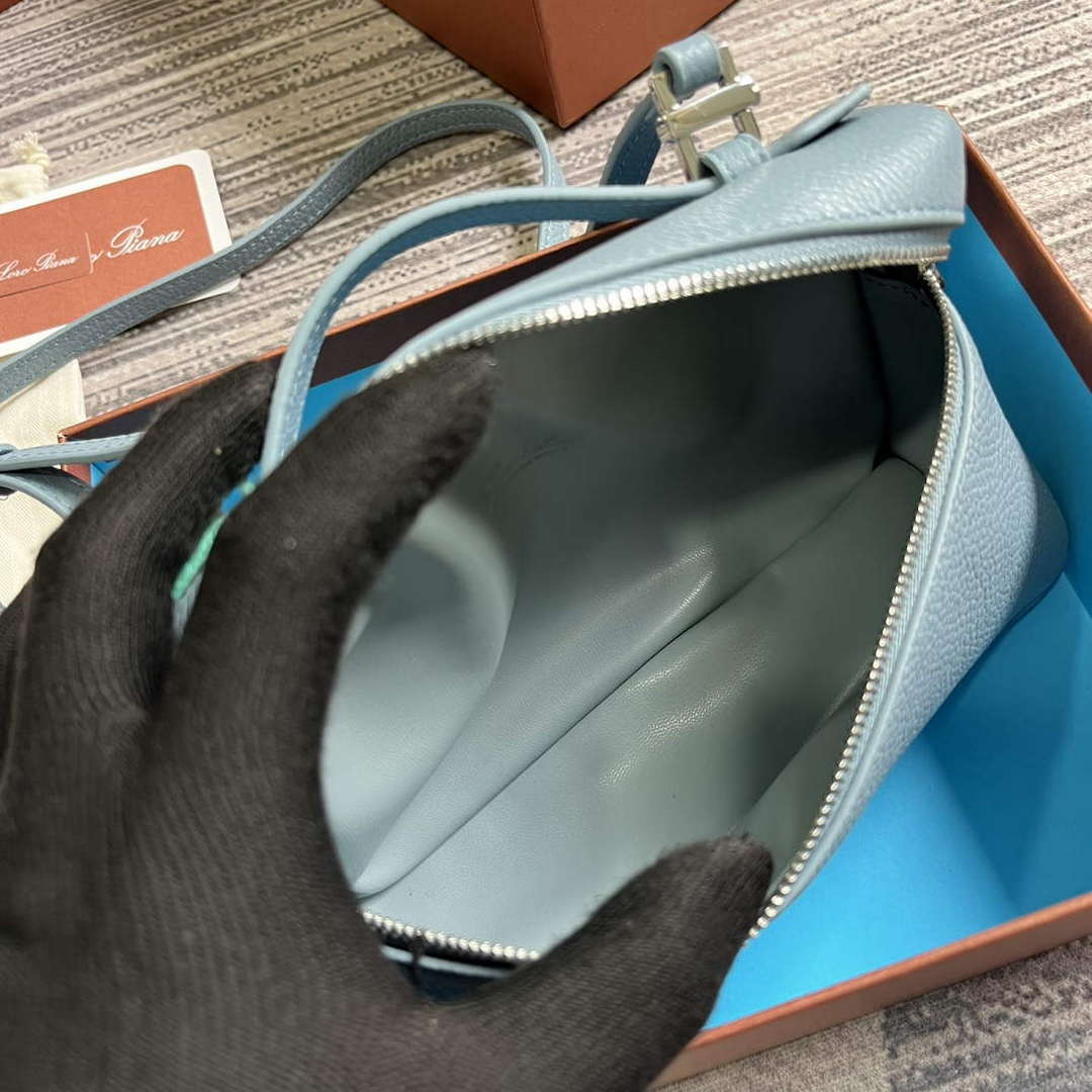 Loro Piana FAI8393 Extra Pocket Pouch L19 Light blue