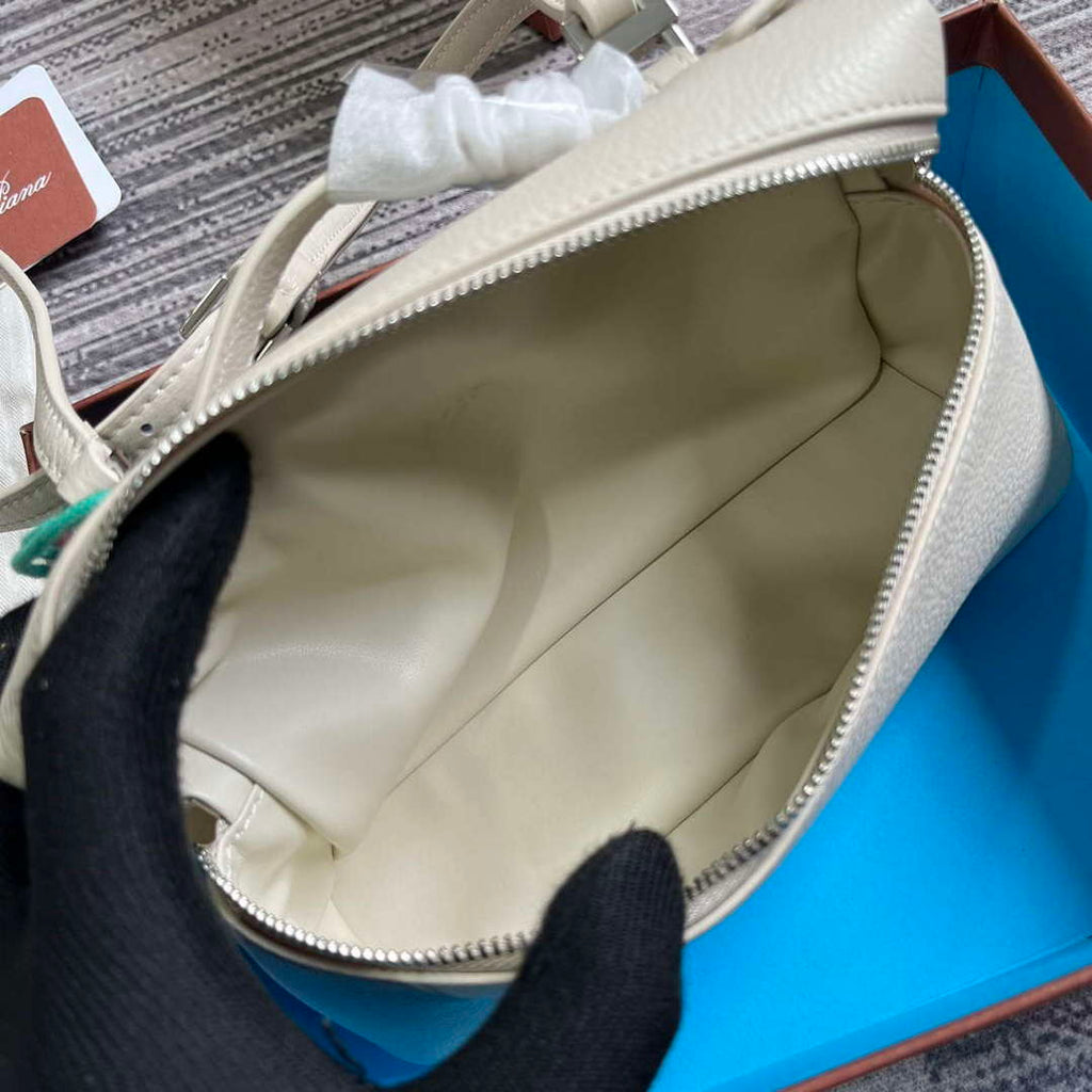 Loro Piana FAI8393 Extra Pocket Pouch L19 White
