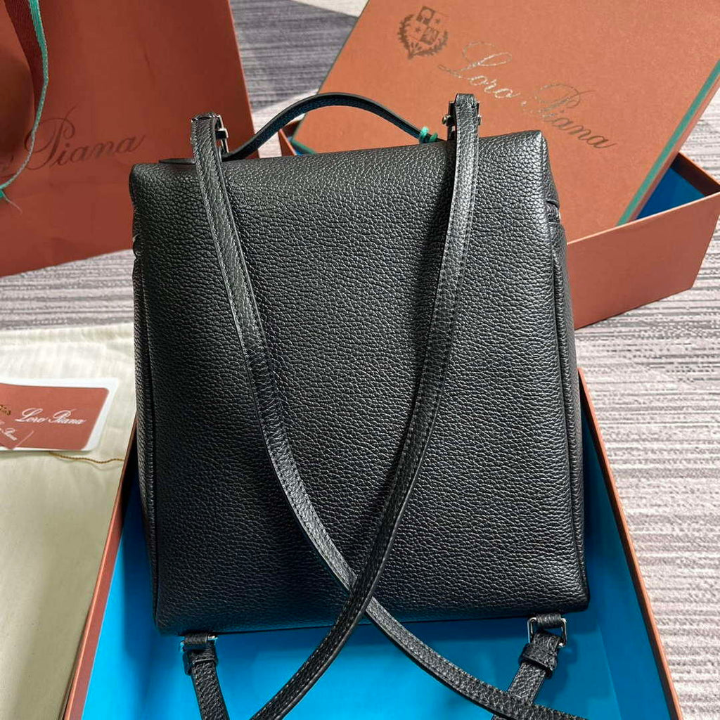 Loro Piana FAM6491 Extra Pocket Backpack L23.5 Black