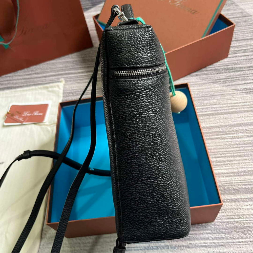 Loro Piana FAM6491 Extra Pocket Backpack L23.5 Black