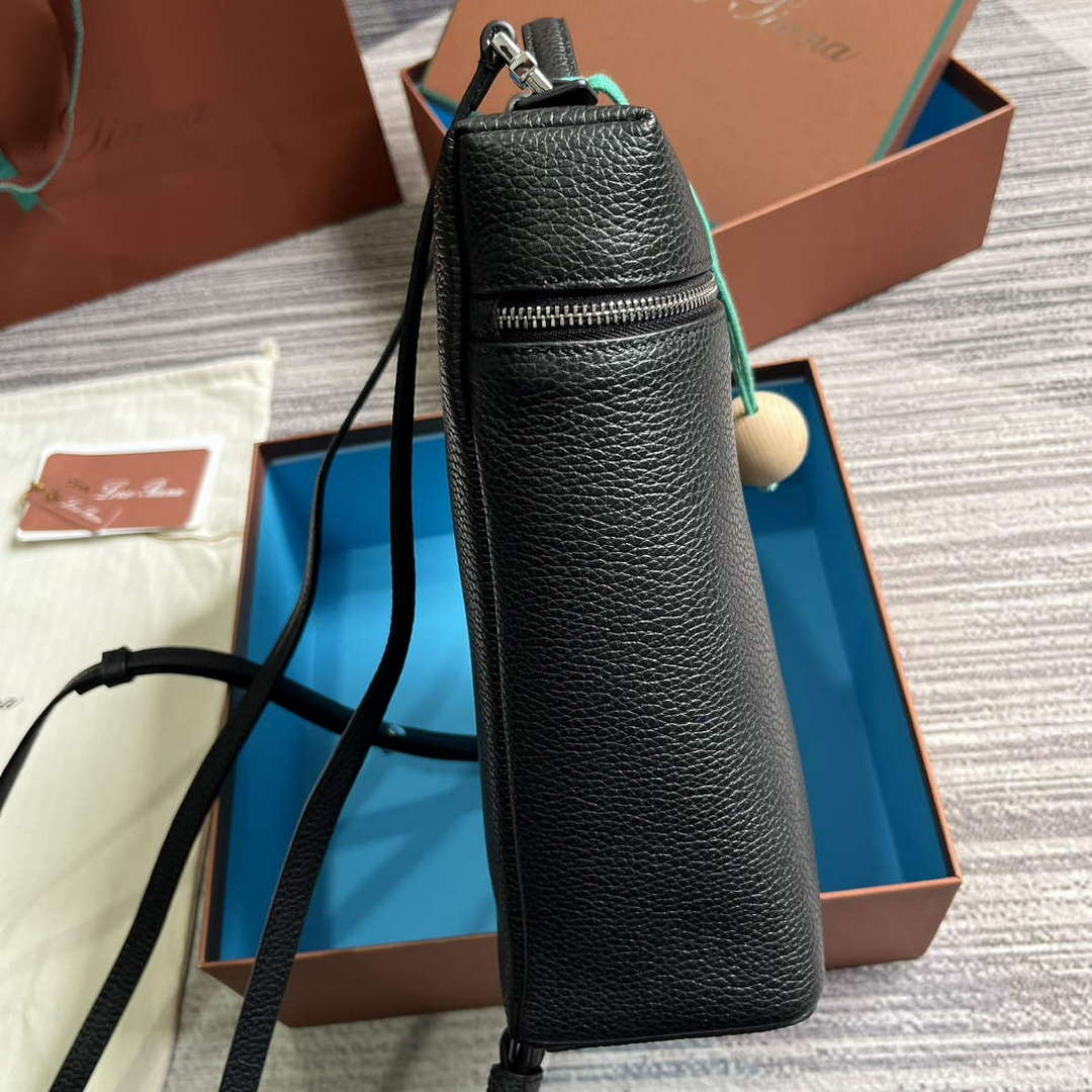 Loro Piana FAM6491 Extra Pocket Backpack L23.5 Black