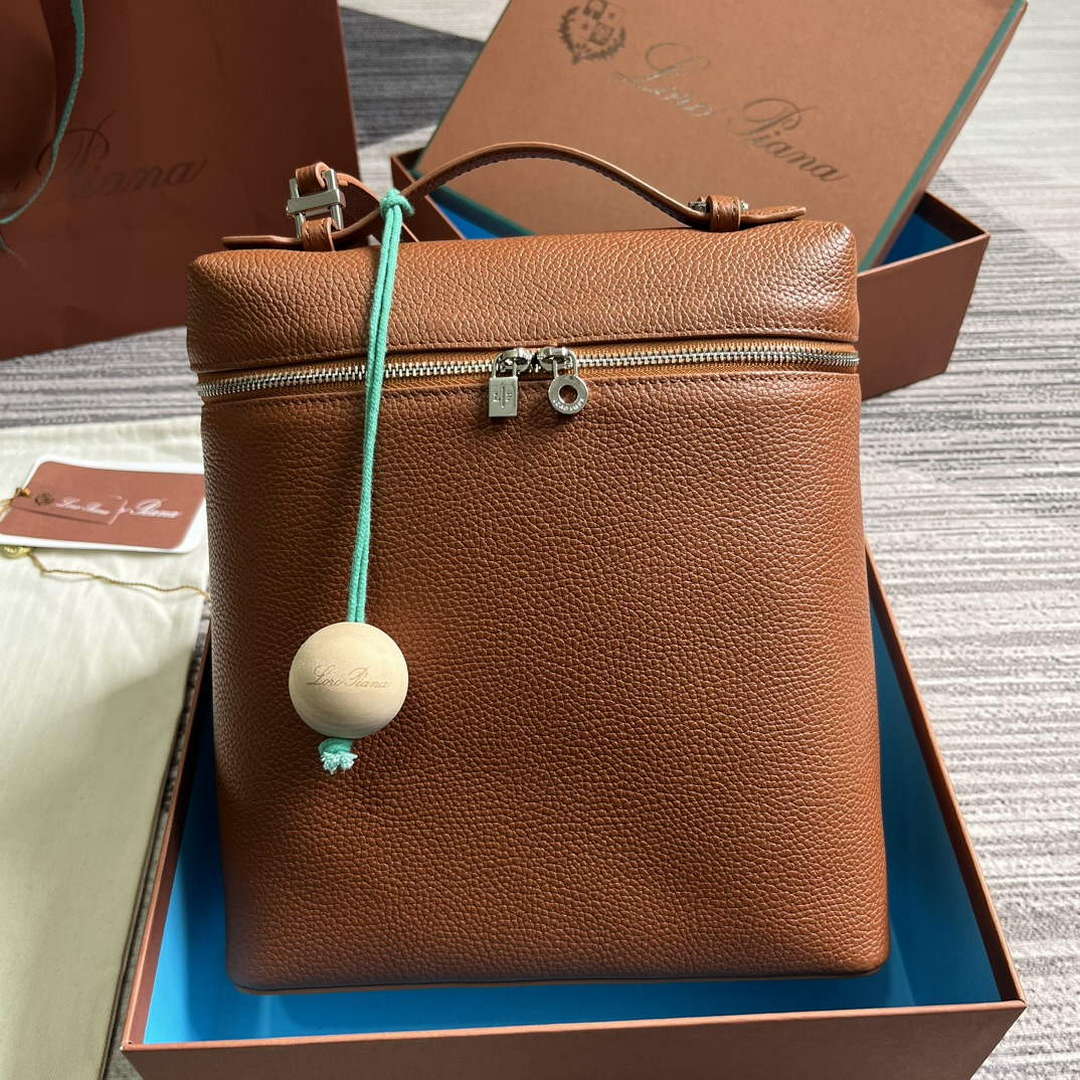 Loro Piana FAM6491 Extra Pocket Backpack L23.5 Brown - Default Title - View 1