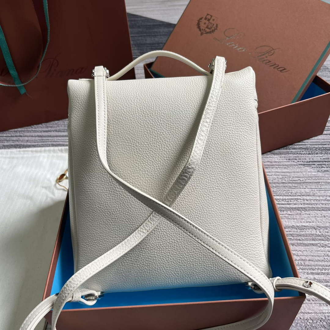 Loro Piana FAM6491 Extra Pocket Backpack L23.5 White