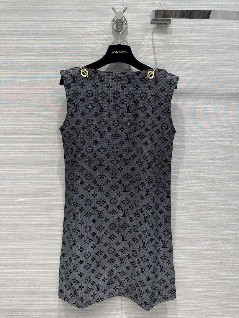 Louis Vuitton 1ABCBS Inverted Mahina Monogram Chain Shoulder T-Shirt Dress L33560 - S - View 1