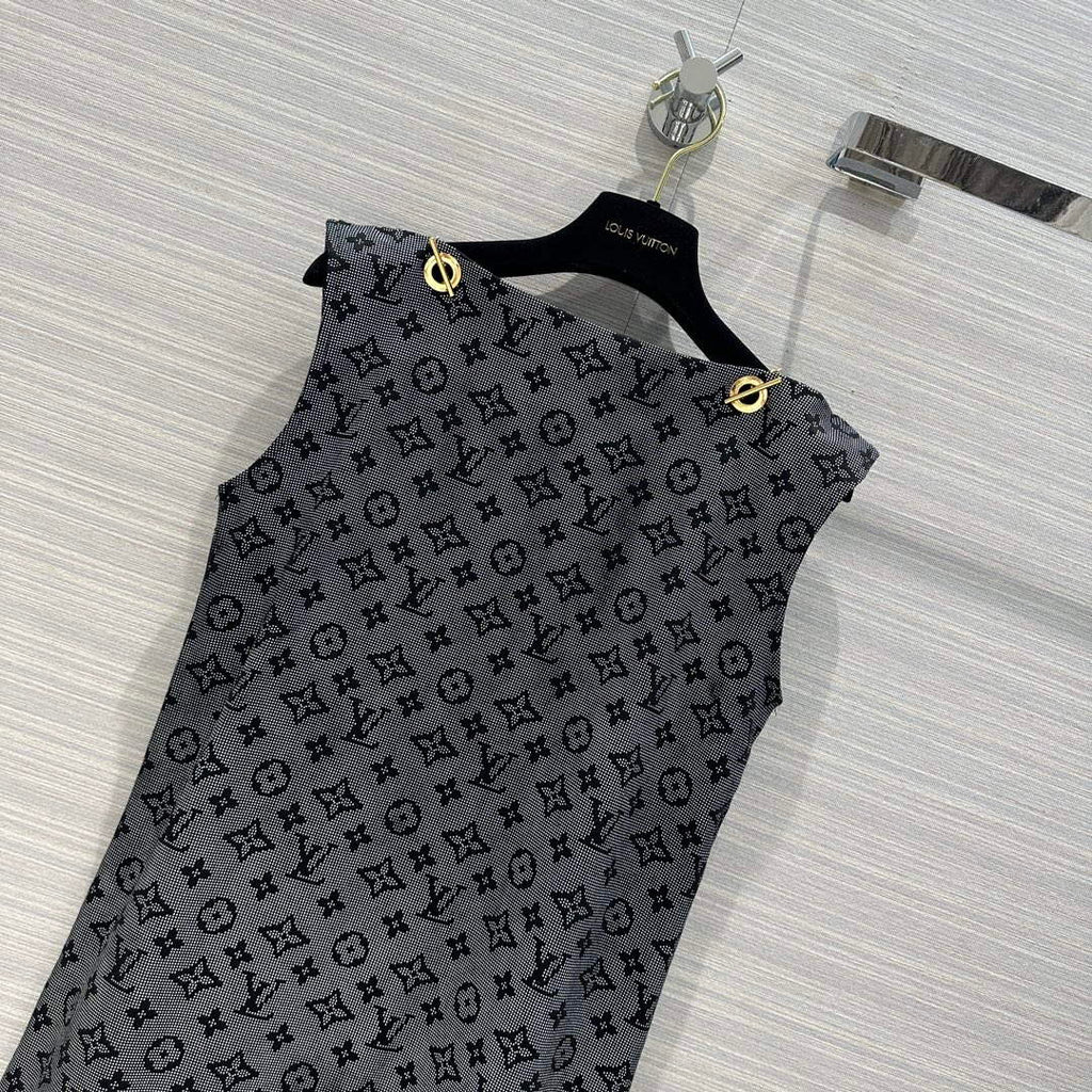 Louis Vuitton 1ABCBS Inverted Mahina Monogram Chain Shoulder T-Shirt Dress L33560