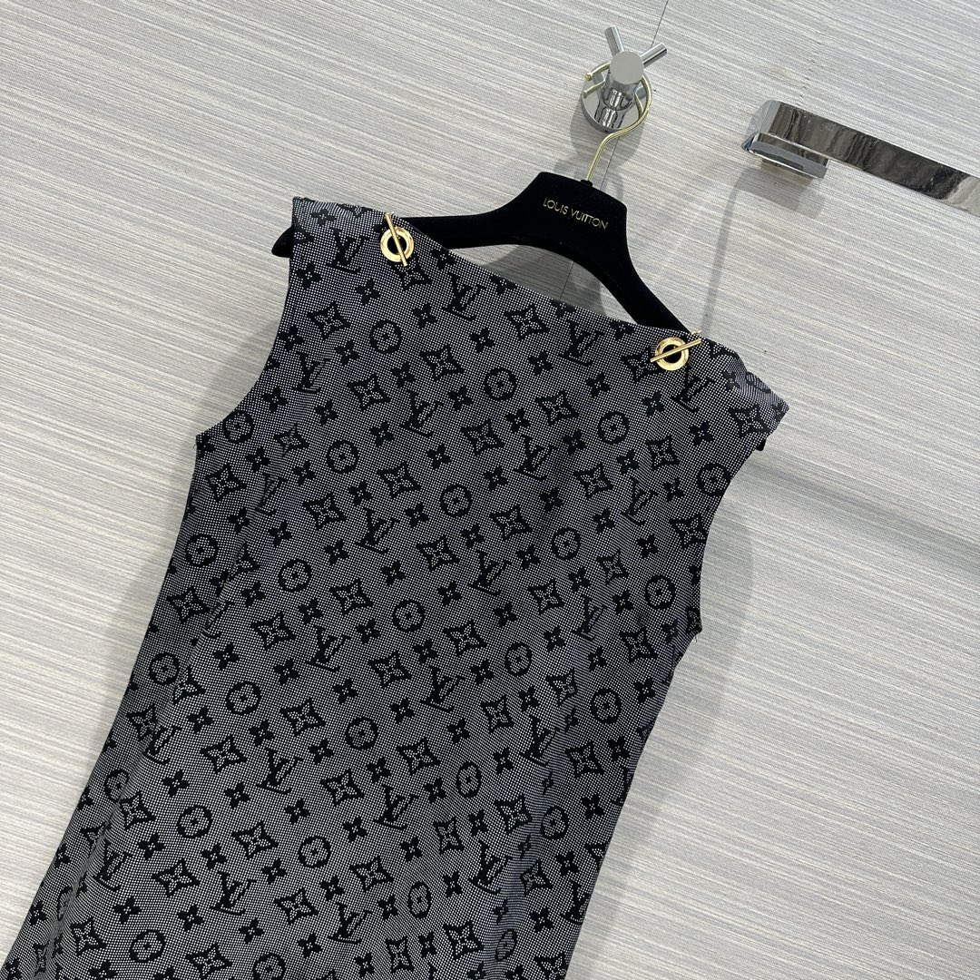 Louis Vuitton 1ABCBS Inverted Mahina Monogram Chain Shoulder T-Shirt Dress L33560