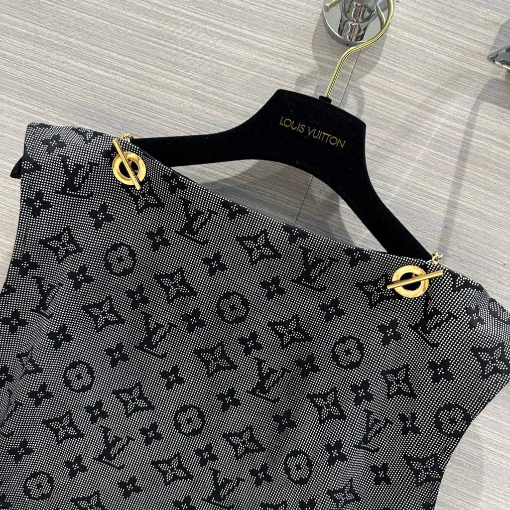 Louis Vuitton 1ABCBS Inverted Mahina Monogram Chain Shoulder T-Shirt Dress L33560