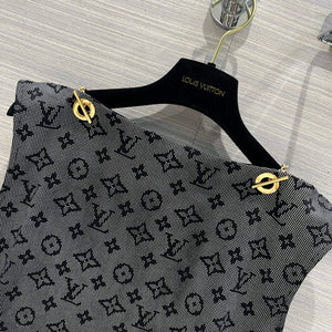 Louis Vuitton 1ABCBS Inverted Mahina Monogram Chain Shoulder T-Shirt Dress L33560 - S - View 5