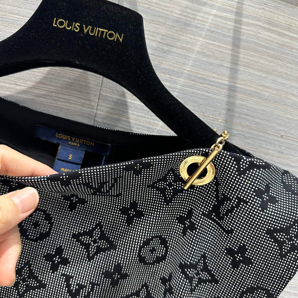 Louis Vuitton 1ABCBS Inverted Mahina Monogram Chain Shoulder T-Shirt Dress L33560