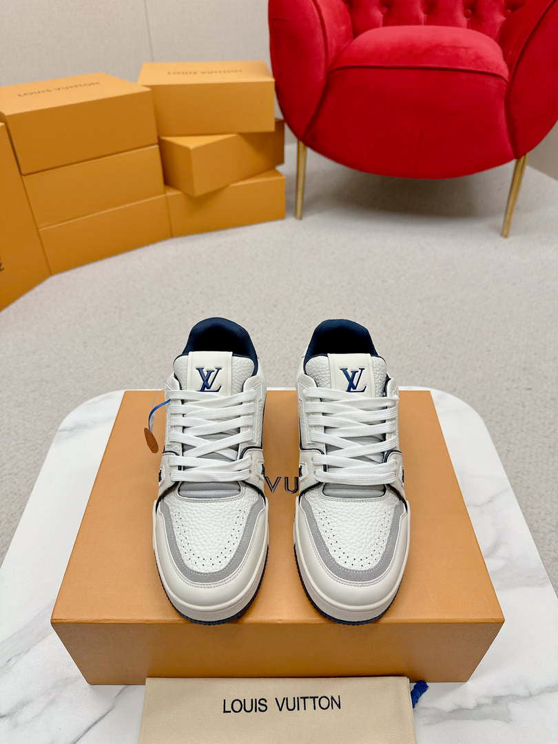 Louis Vuitton 1ABFAF Men Women's LV Trainer Sneaker L62458 - Fmale-Euro 35=US 4 - View 1