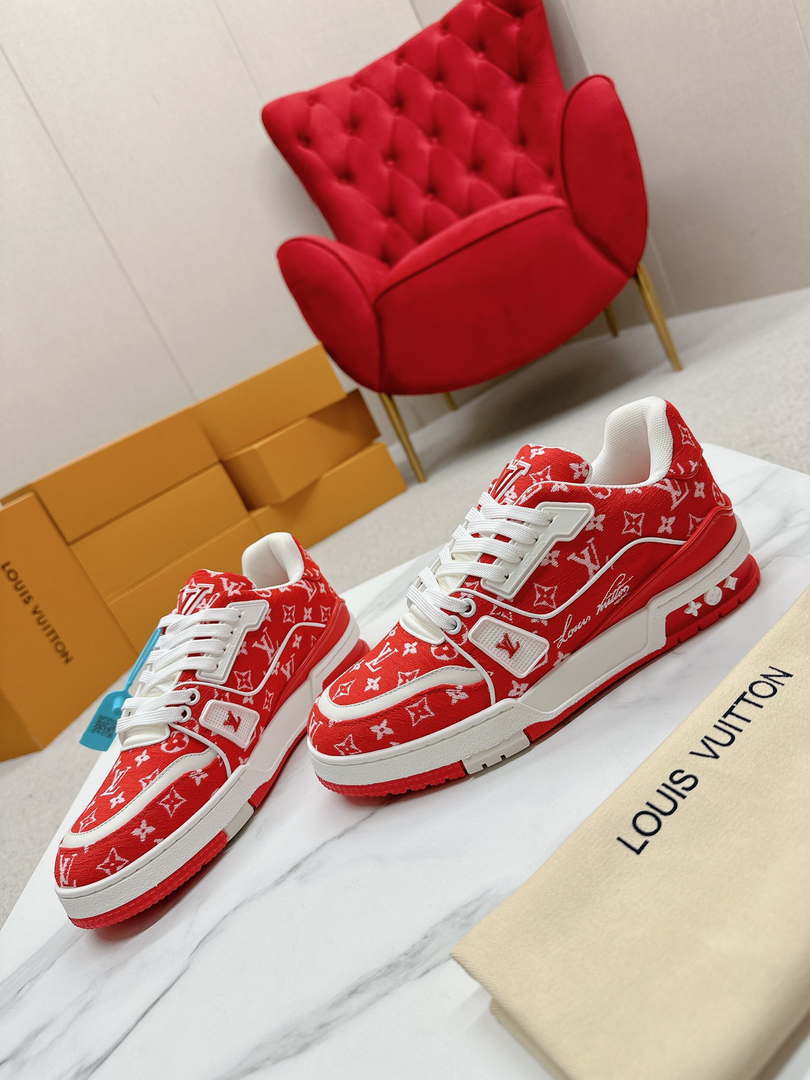 Louis Vuitton 1ABNJP Men Women's LV Trainer Sneaker L62480