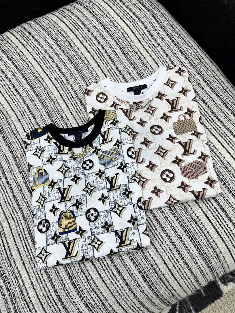 Louis Vuitton 1AHIZ2 Women Aquarelle Monogram Eyelet T-Shirt  L66495