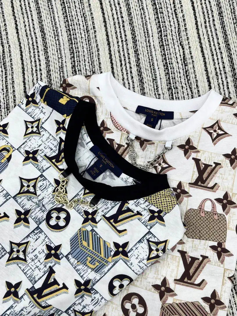 Louis Vuitton 1AHIZ2 Women Aquarelle Monogram Eyelet T-Shirt  L66495