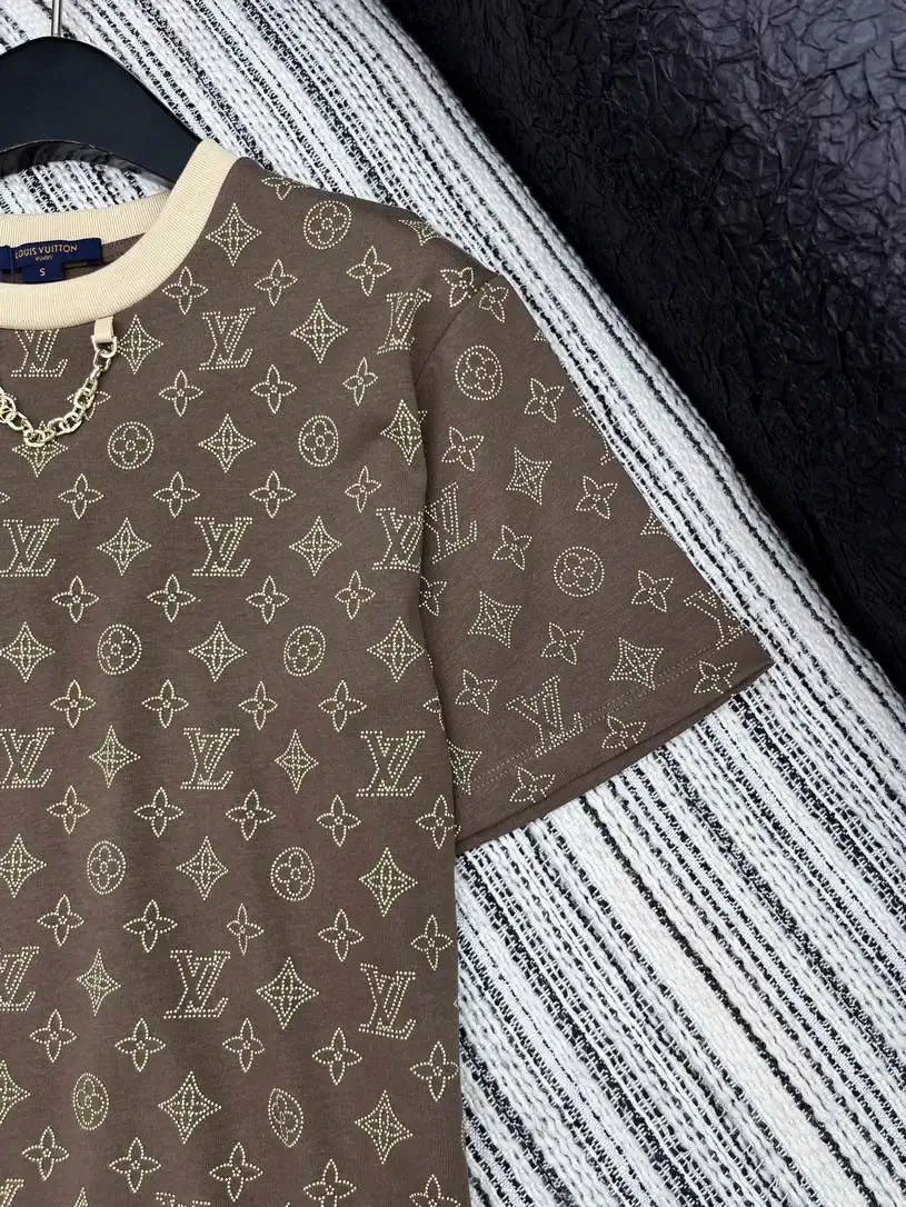 Louis Vuitton 1AHIZ2 Women Aquarelle Monogram Eyelet T-Shirt  L66496