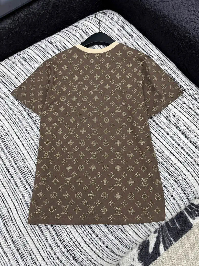 Louis Vuitton 1AHIZ2 Women Aquarelle Monogram Eyelet T-Shirt  L66496