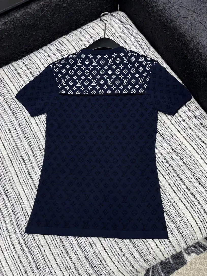 Louis Vuitton 1AIG26 Women Short-sleeved patchwork sweater L66493