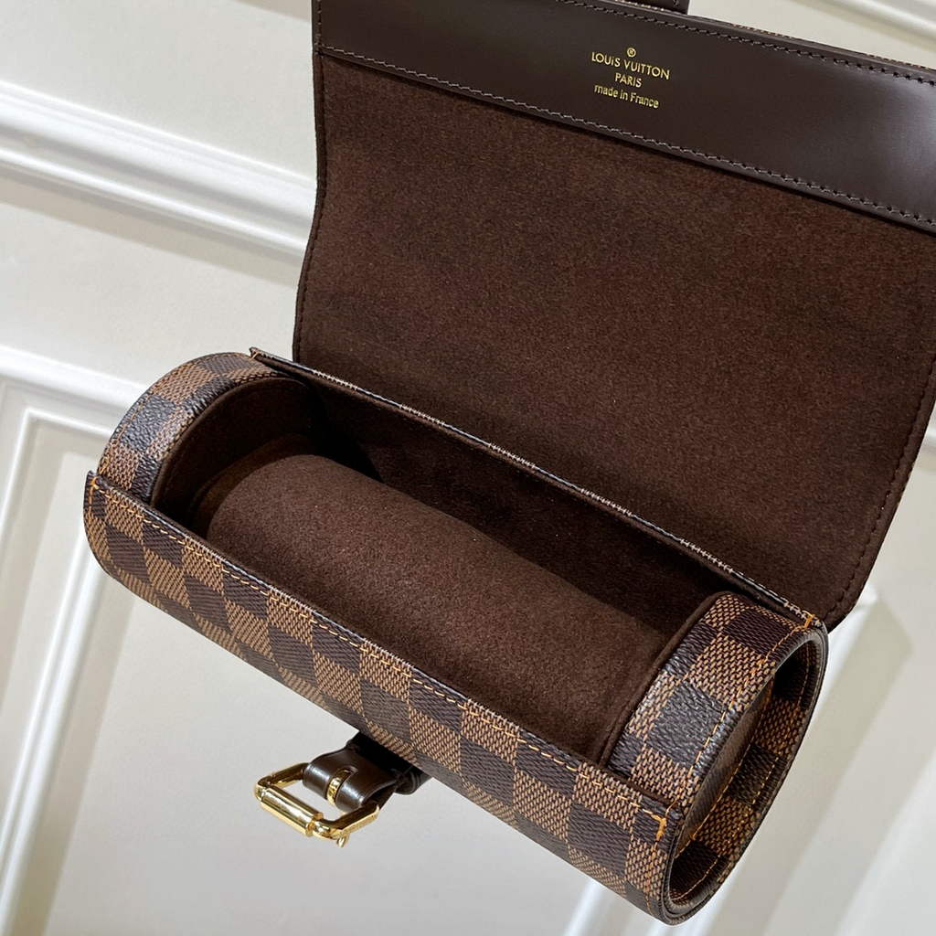 Louis Vuitton 3 Watch Case Damier Graphite Canvas N41137 Cofee