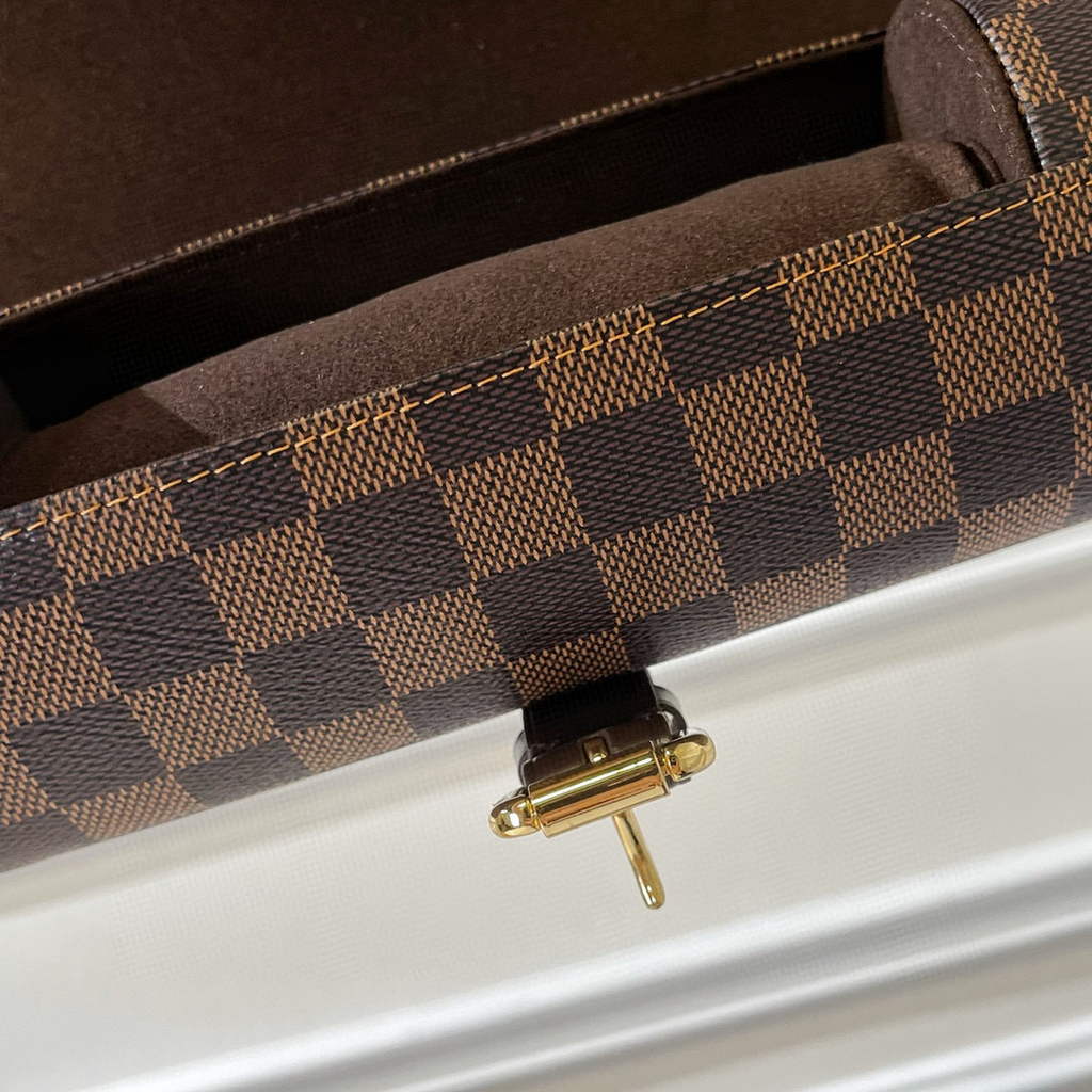 Louis Vuitton 3 Watch Case Damier Graphite Canvas N41137 Cofee
