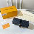 Louis Vuitton 3 Watch Case Damier Graphite Canvas N41137 - Default Title - View 1