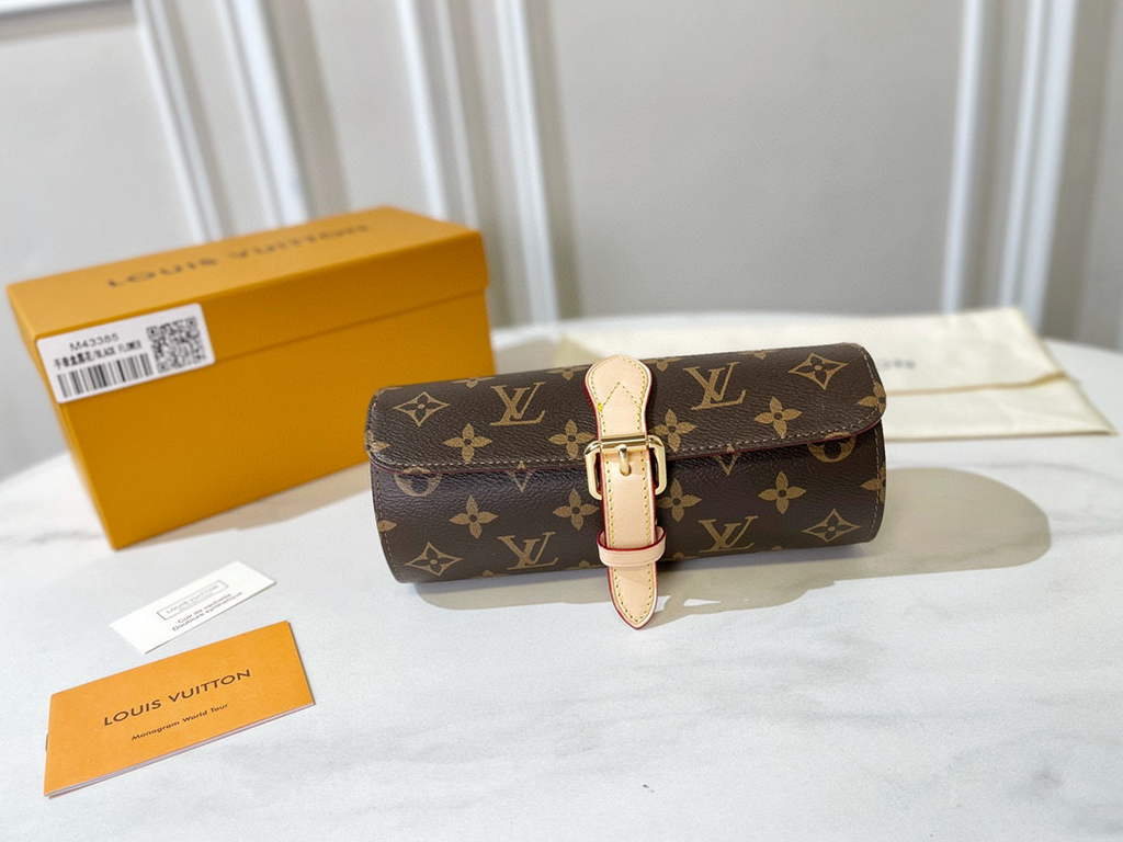 Louis Vuitton 3 Watch Case M47530 Monogram Canvas