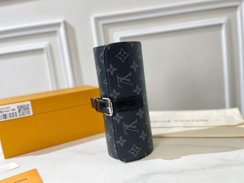 Louis Vuitton 3 Watch Case Monogram Eclipse Canvas M43385