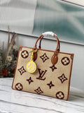 Louis Vuitton  M57707 LV  M57723 OnTheGo MM Tote Bag Tan
