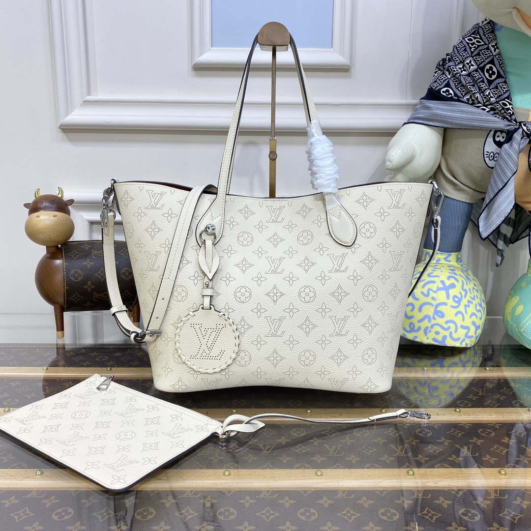 Louis Vuitton  Blossom MM Mahina Tote Bag LV M21851 Beige - Default Title - View 1