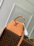 Louis Vuitton Capucines Mini Handbag LV M14396 Khaki Orange