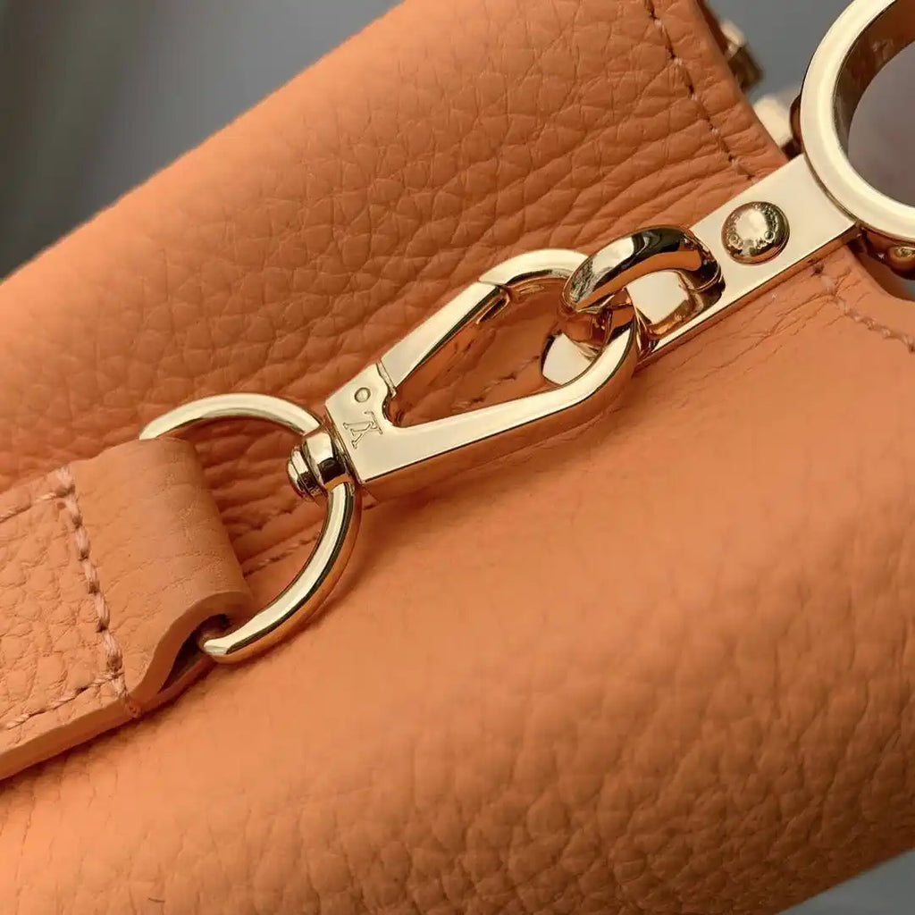 Louis Vuitton Capucines Mini Handbag LV M14396 Khaki Orange