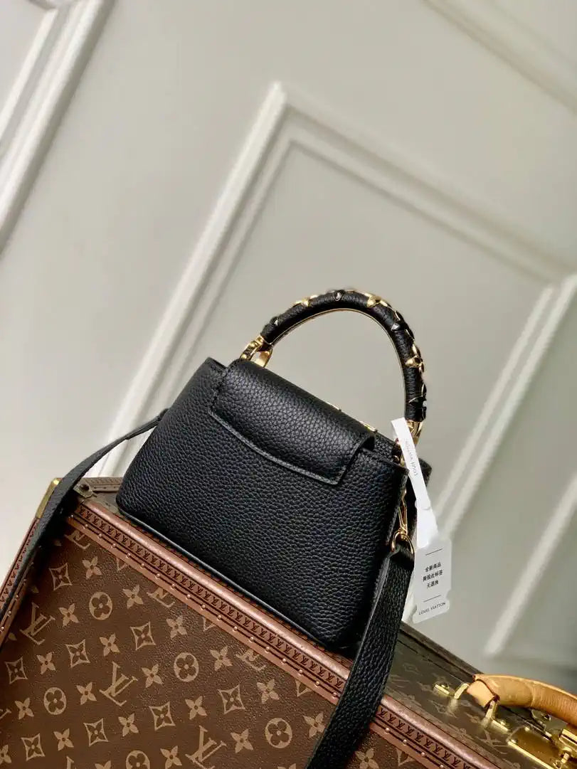 Louis Vuitton Capucines Mini Handbag LV M14976 Black