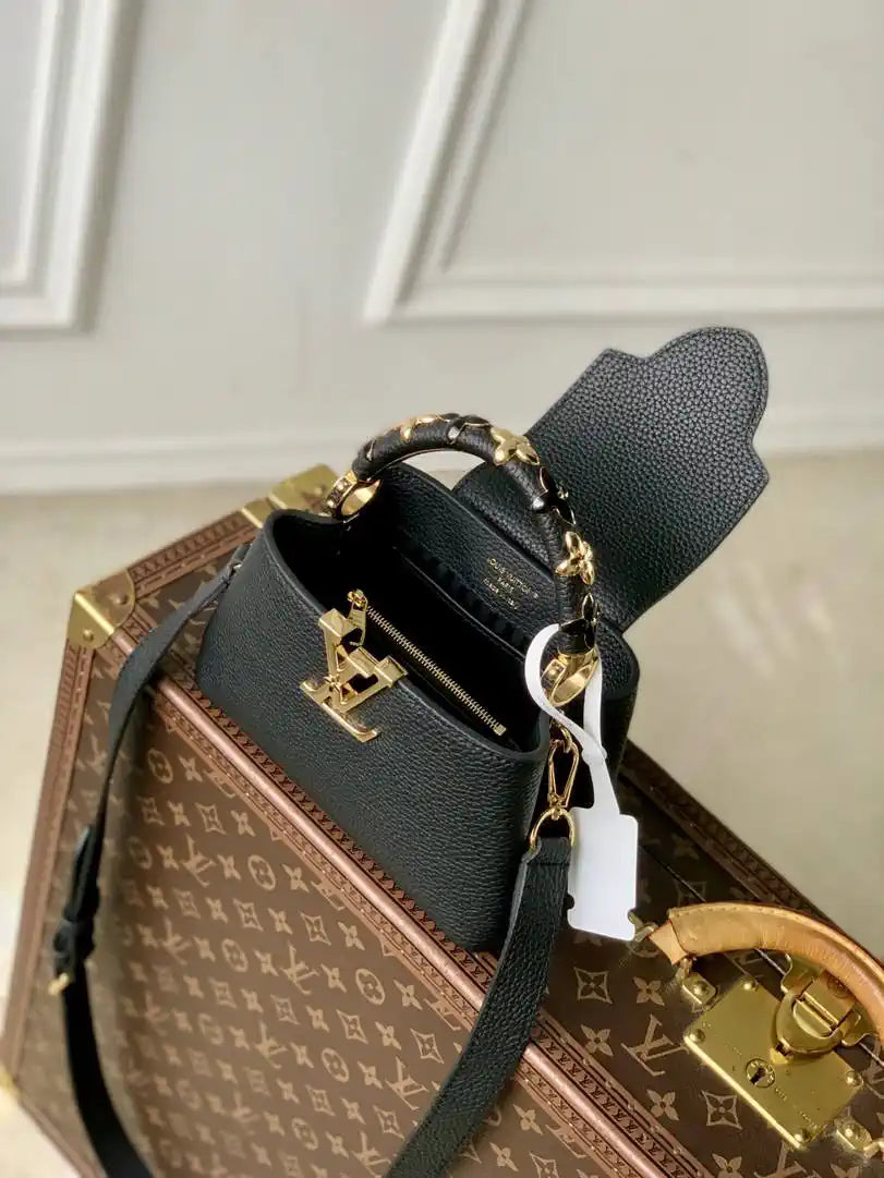 Louis Vuitton Capucines Mini Handbag LV M14976 Black