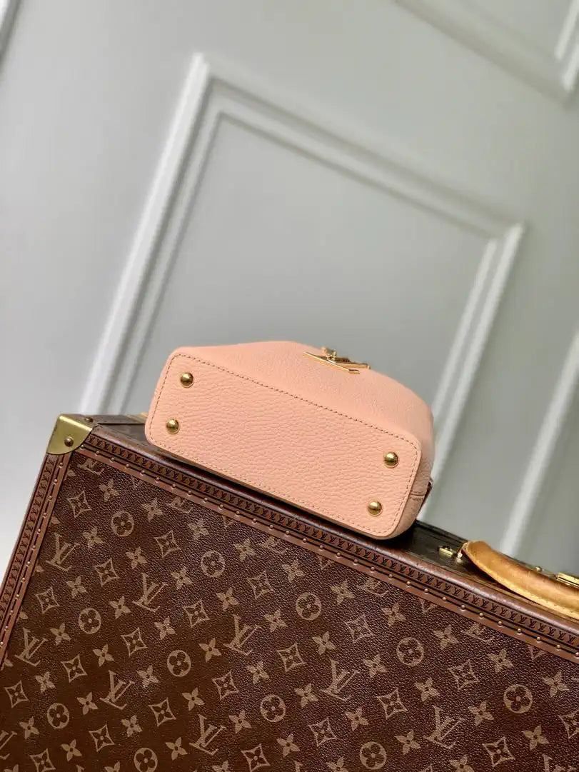 Louis Vuitton Capucines Mini Handbag LV M14976 Nude Pink