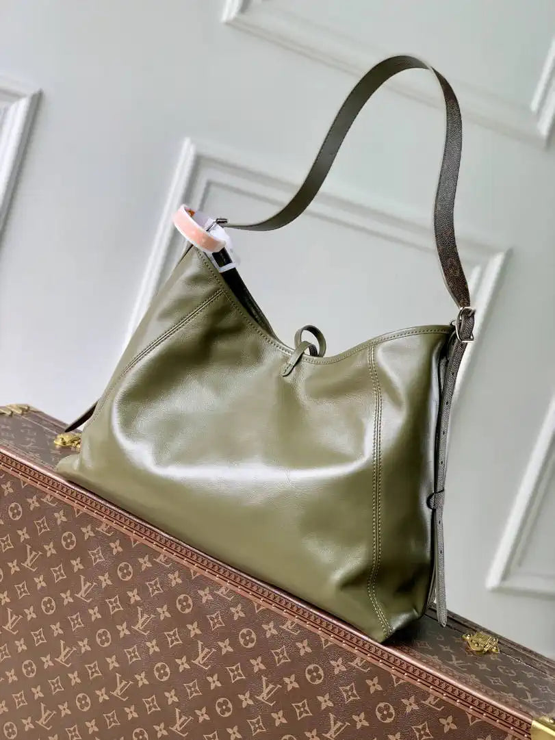 Louis Vuitton CarryAll Vibe MM Bag Monogram Empreinte LV M14268 Green